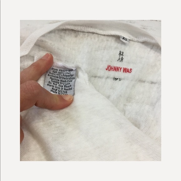 Johnny Was Top long linen boho embroidered tunic - Picture 5 of 8